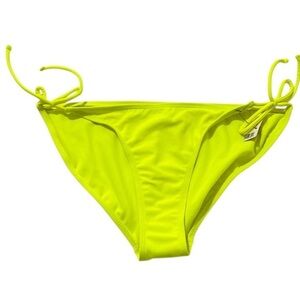 New OP Ocean Pacific Juniors Bikini Bottoms Small NWT Neon Yellow String Ties XL